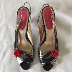 Women’s Size 12 sling back, open toe heels, dress